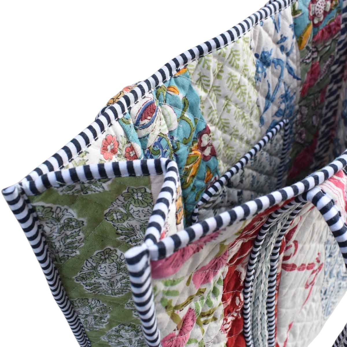 Hand Block Printed Cotton Quilted Tote Bag  260191
