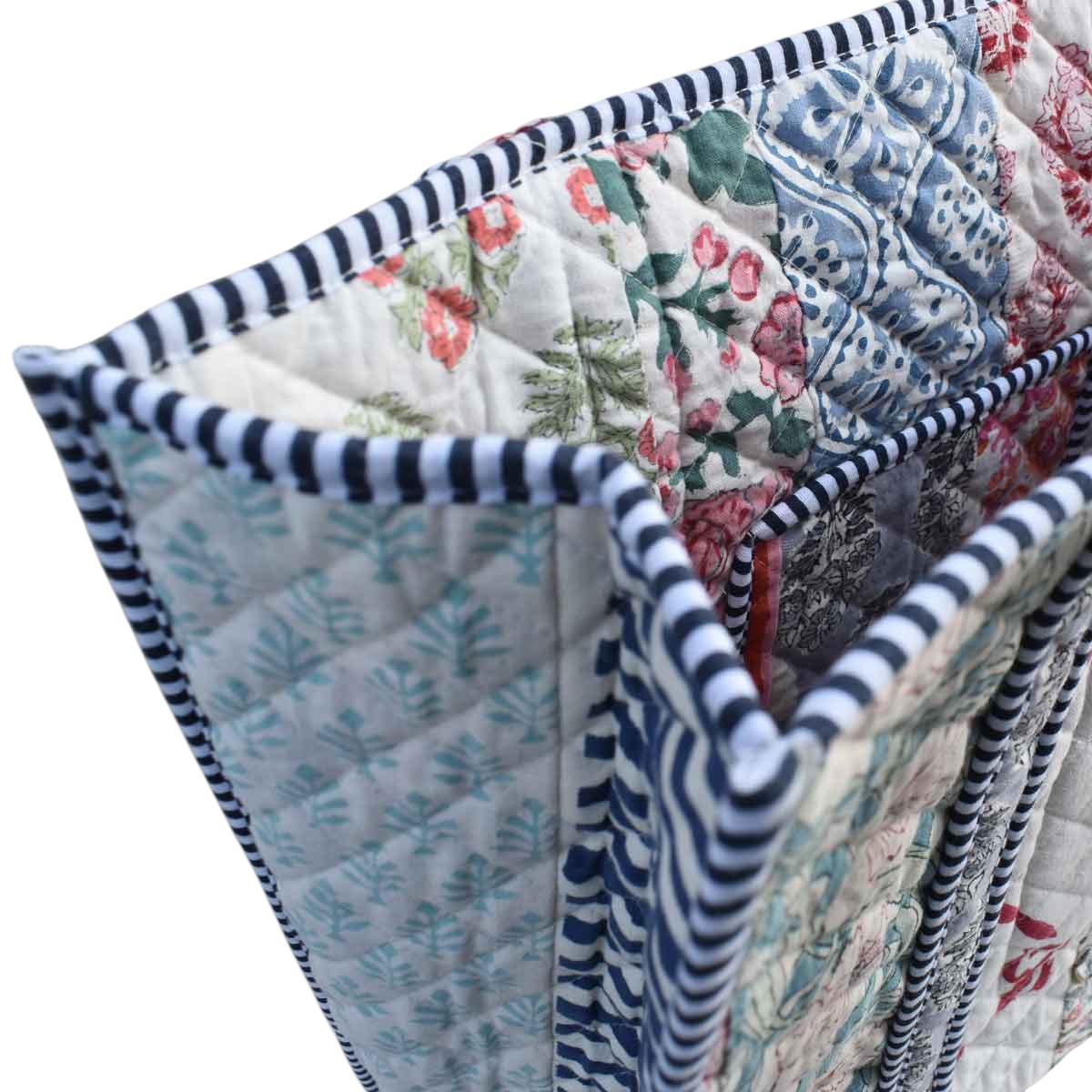 Hand Block Printed Cotton Quilted Tote Bag 260192