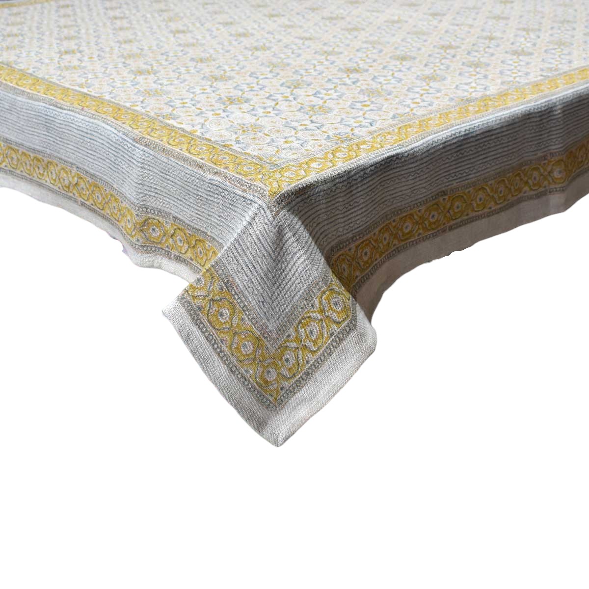 Wood Block Printed Handmade Tablecloth 150x220 cms Lin 260225