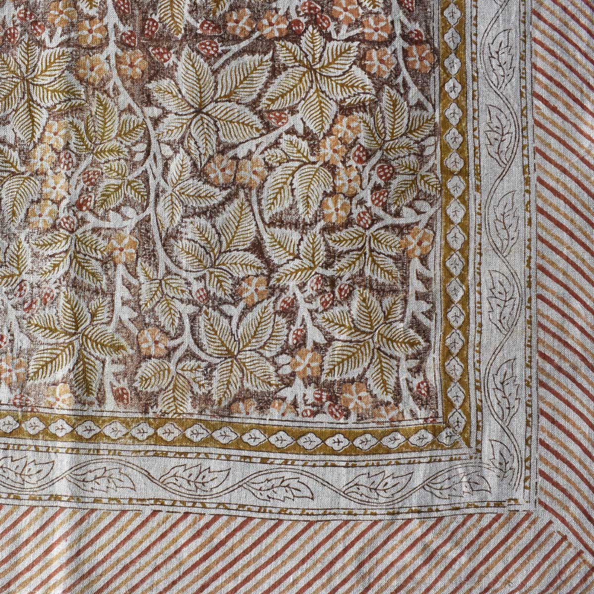 Wood Block Printed Handmade Tablecloth 150x220 cms Lin 260226