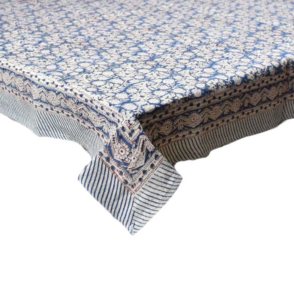 Wood Block Printed Handmade Tablecloth 150x220 cms Lin 260227