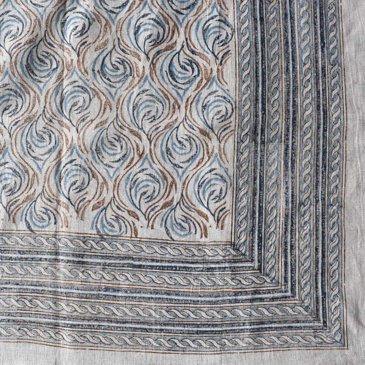 Wood Block Printed Handmade Tablecloth 150x220 cms Lin 260228