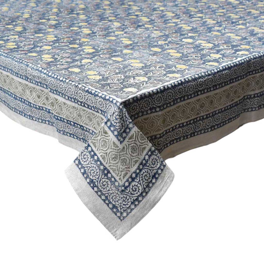 Wood Block Printed Handmade Tablecloth 150x220 cms Lin 260229