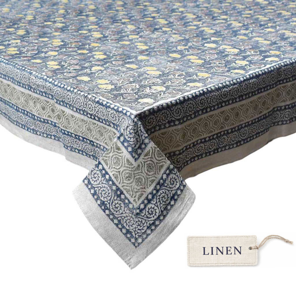 Wood Block Printed Handmade Tablecloth 150x220 cms Lin 260229
