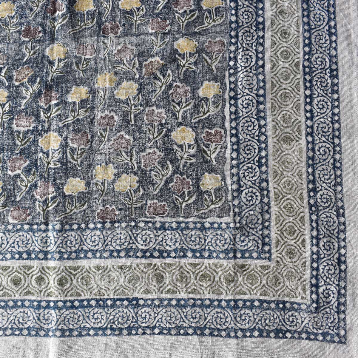 Wood Block Printed Handmade Tablecloth 150x220 cms Lin 260229
