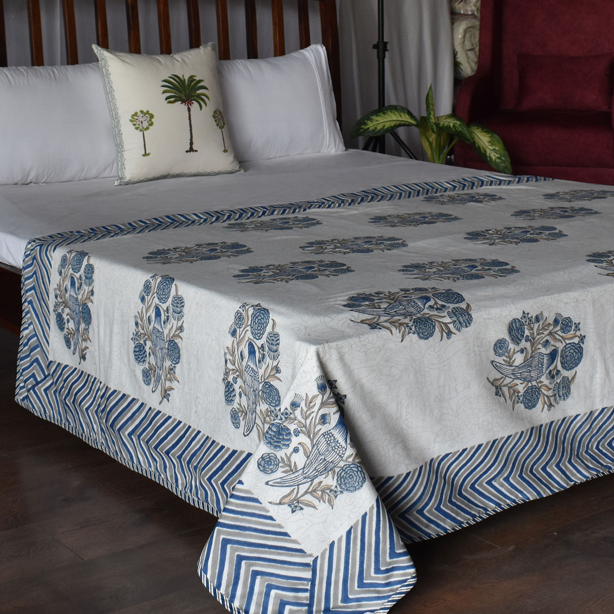 Hand Block Printed Cotton Twin Size Dohar 260512