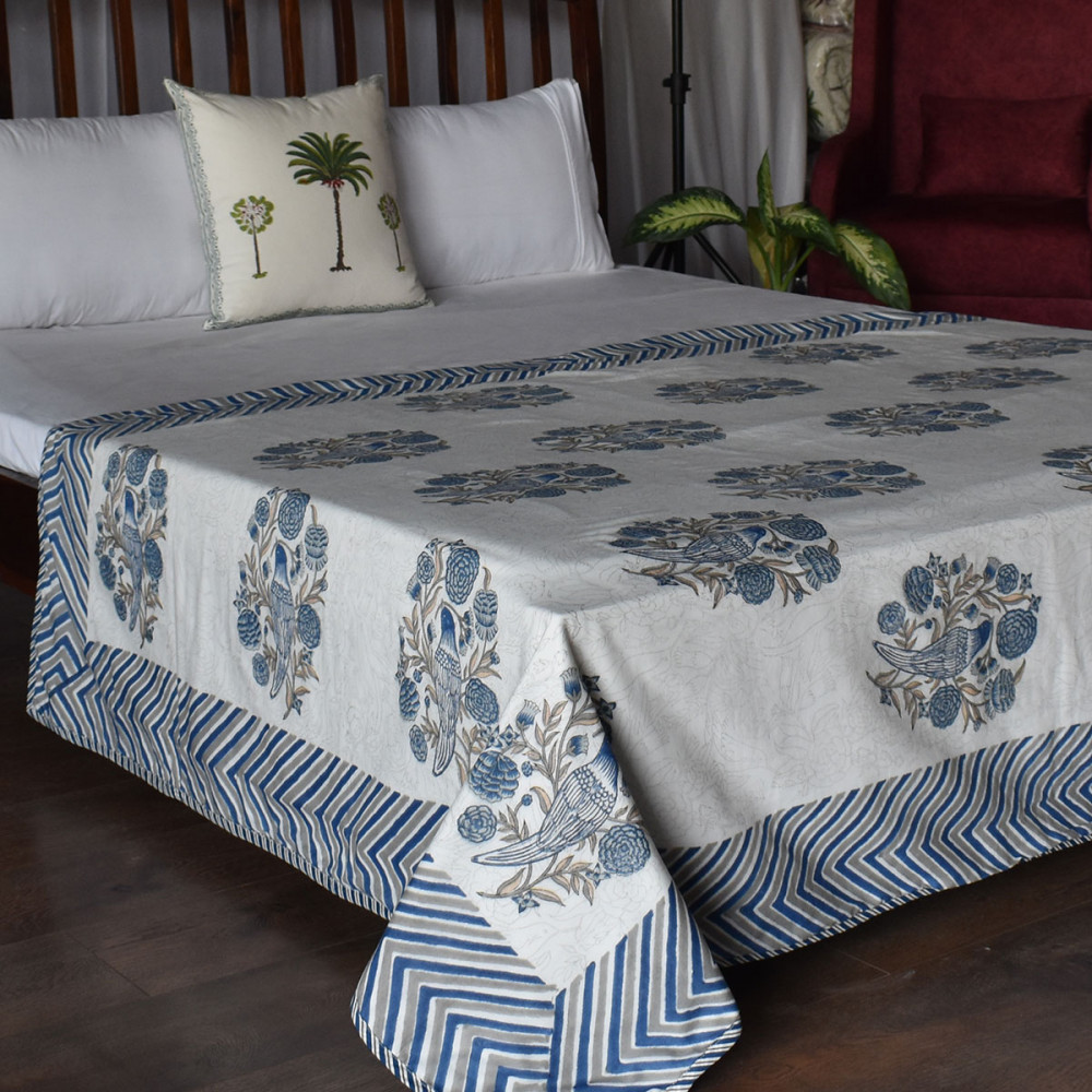Image of Hand Block Printed Cotton Twin Size Dohar | 260512