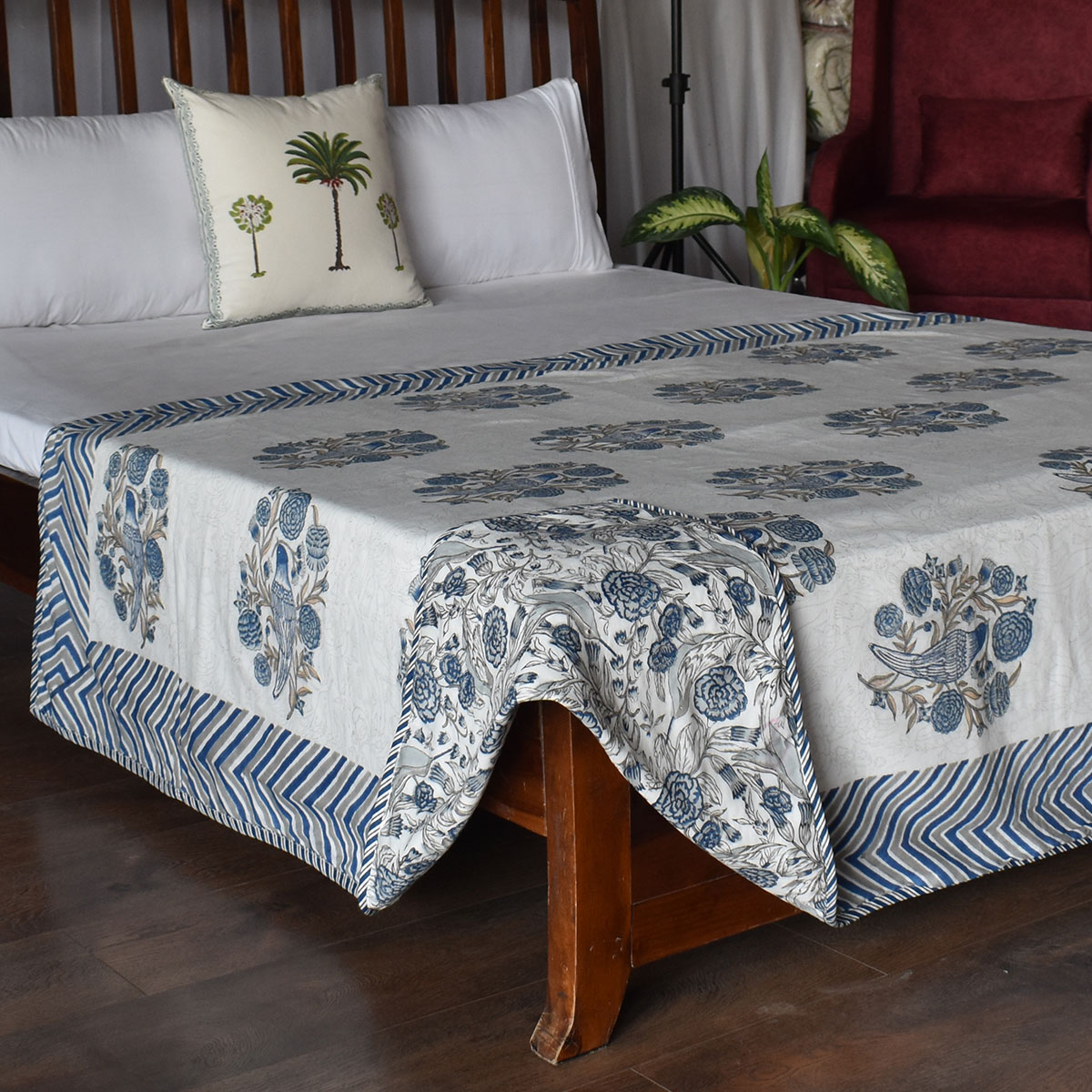 Hand Block Printed Cotton Twin Size Dohar 260512