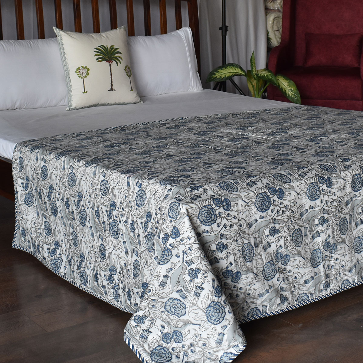 Hand Block Printed Cotton Twin Size Dohar 260512