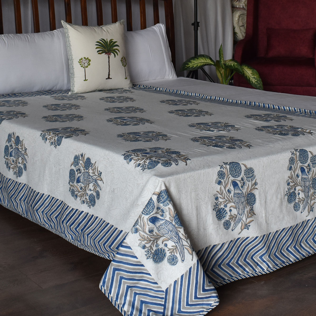 Hand Block Printed Cotton Twin Size Dohar 260512