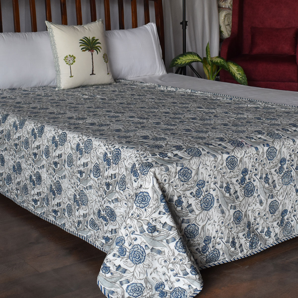 Hand Block Printed Cotton Twin Size Dohar 260512