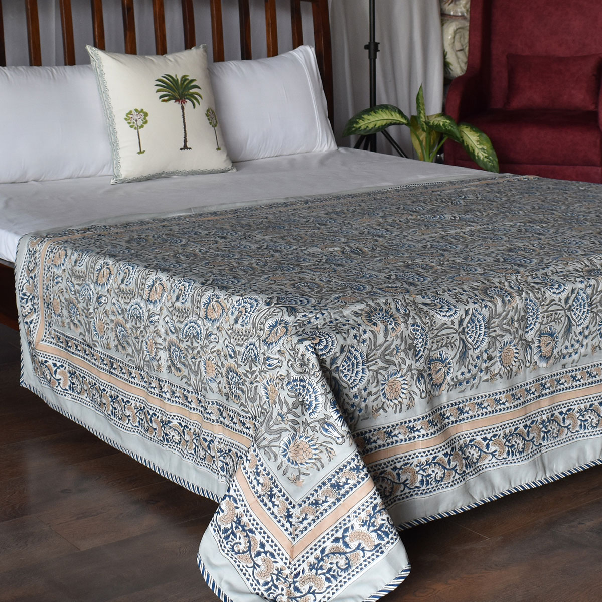 Hand Block Printed Cotton Twin Size Dohar 260513
