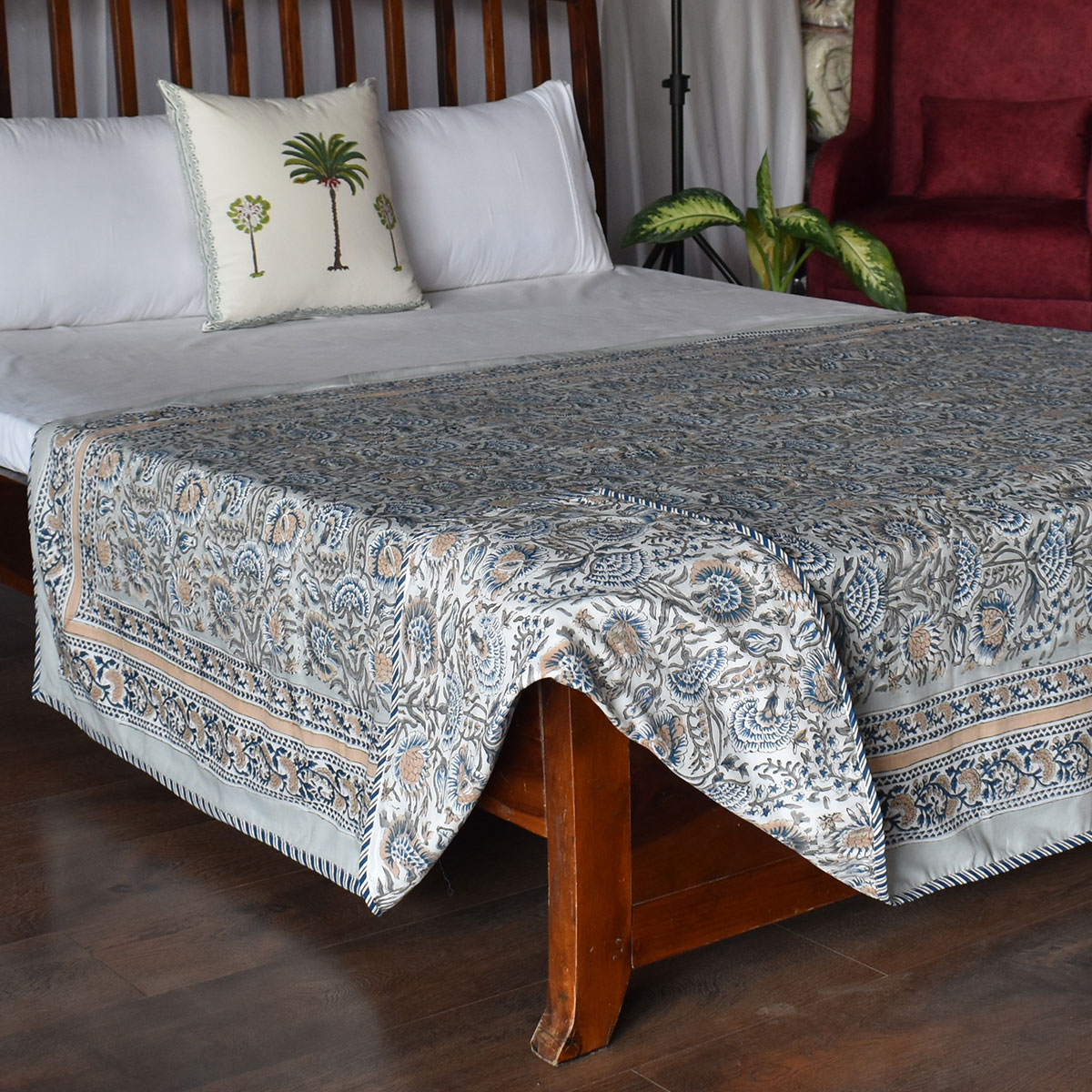 Hand Block Printed Cotton Twin Size Dohar 260513