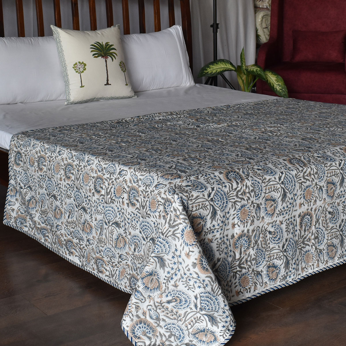 Hand Block Printed Cotton Twin Size Dohar 260513