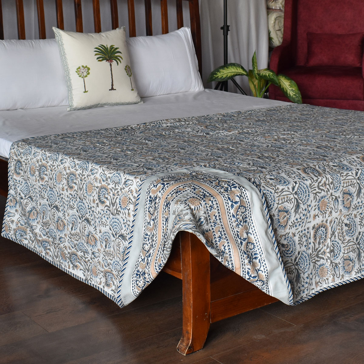 Hand Block Printed Cotton Twin Size Dohar 260513
