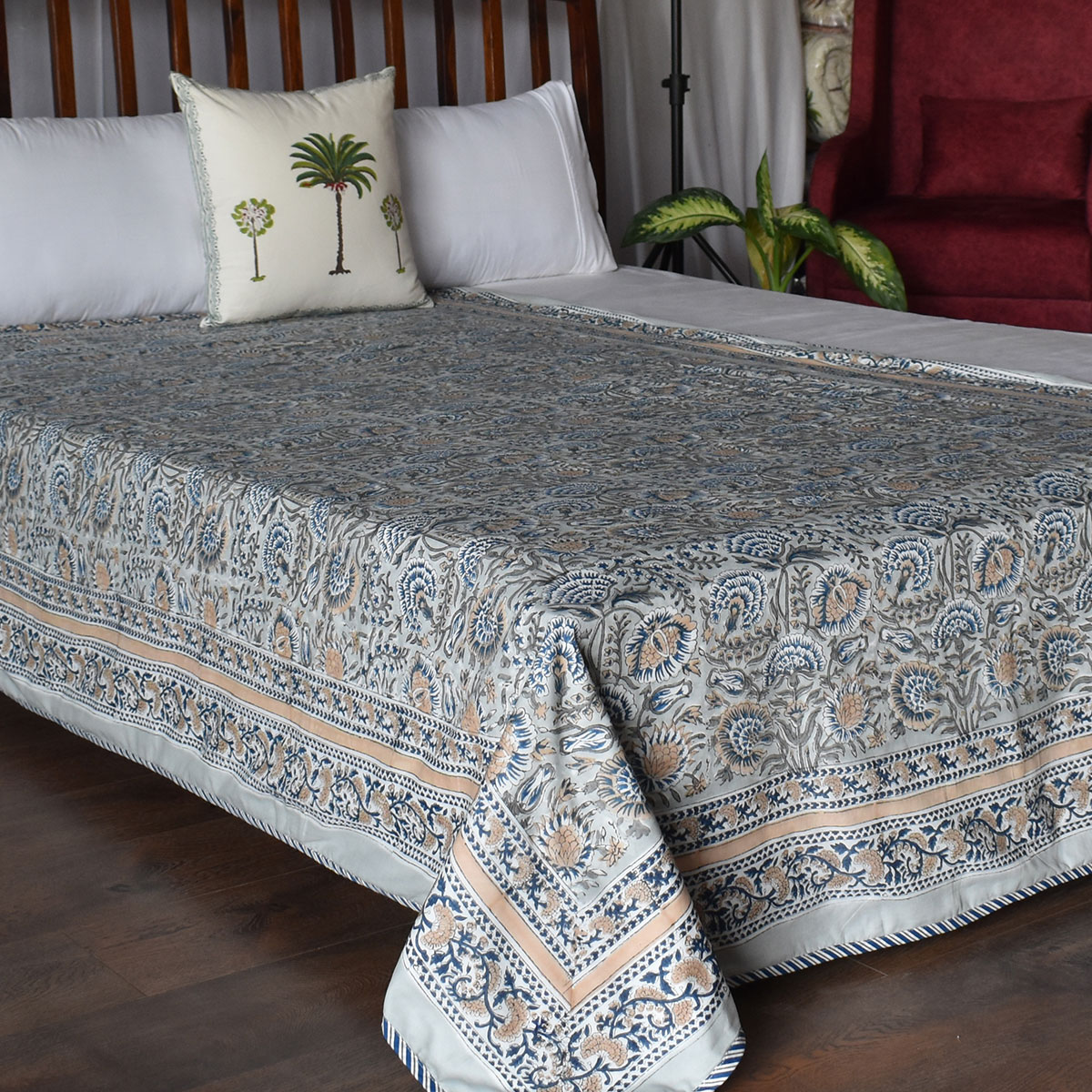 Hand Block Printed Cotton Twin Size Dohar 260513