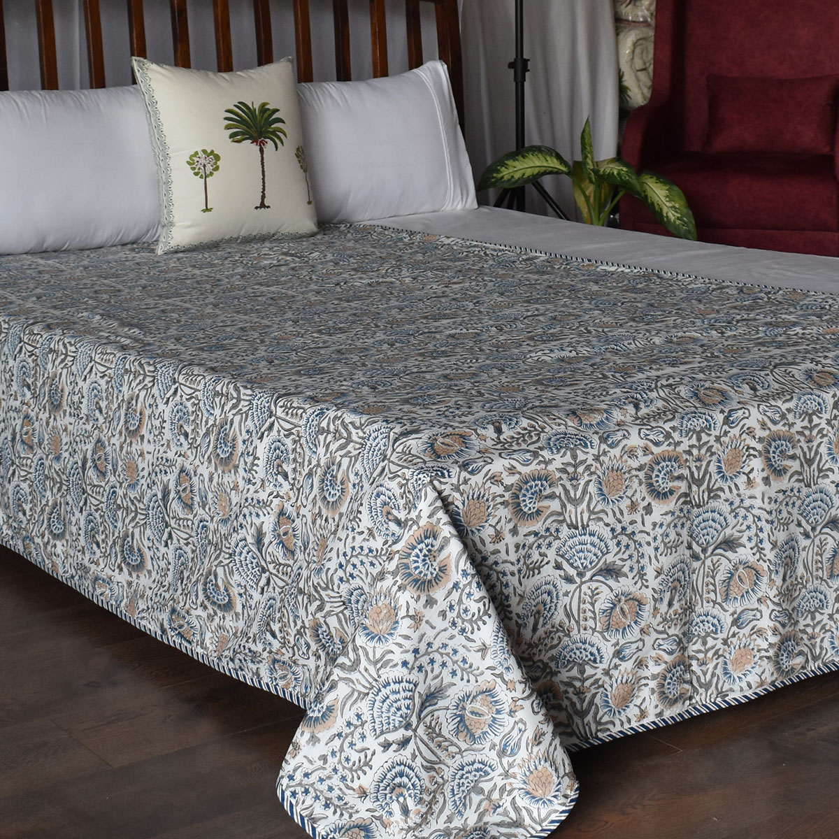 Hand Block Printed Cotton Twin Size Dohar 260513