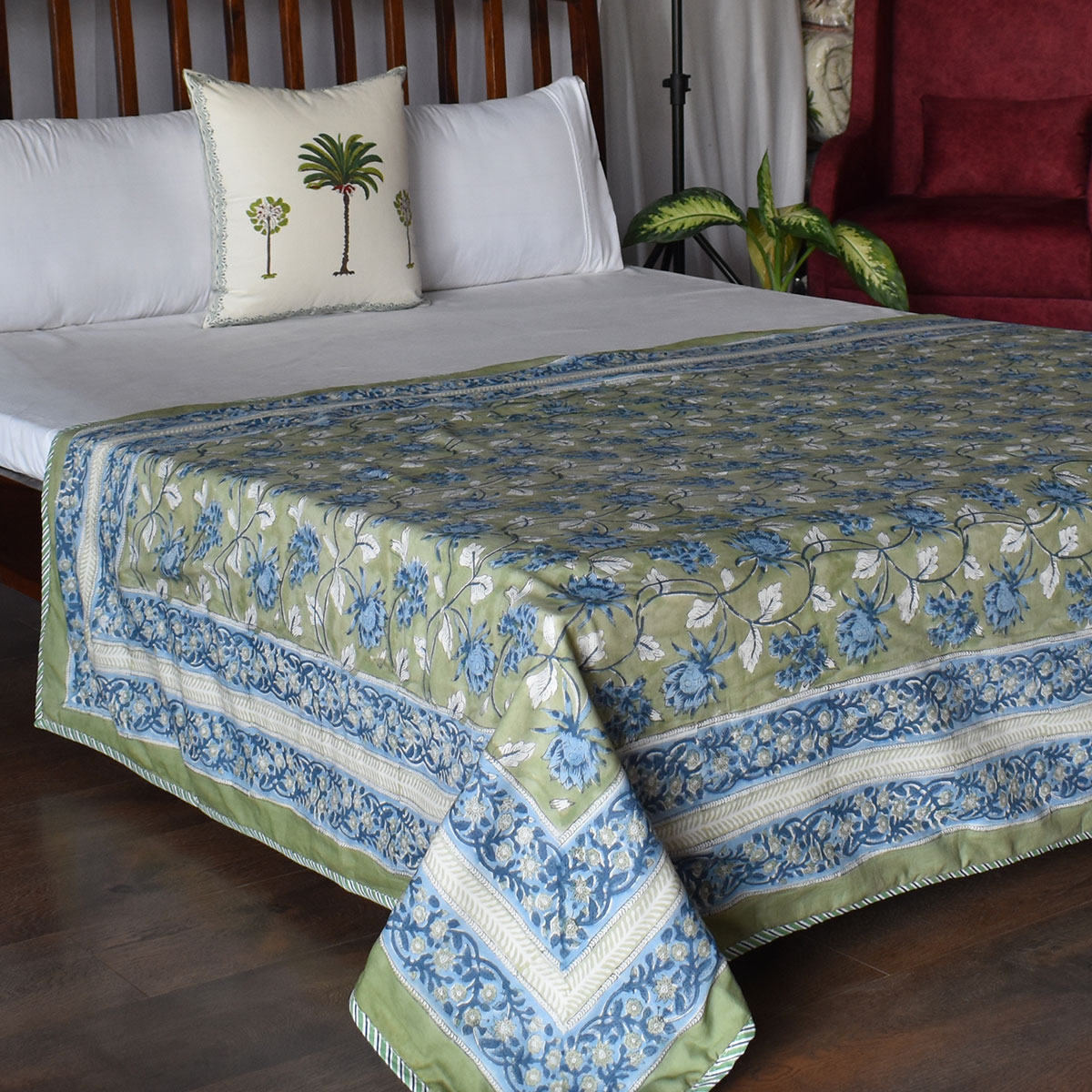 Hand Block Printed Cotton Twin Size Dohar 260514