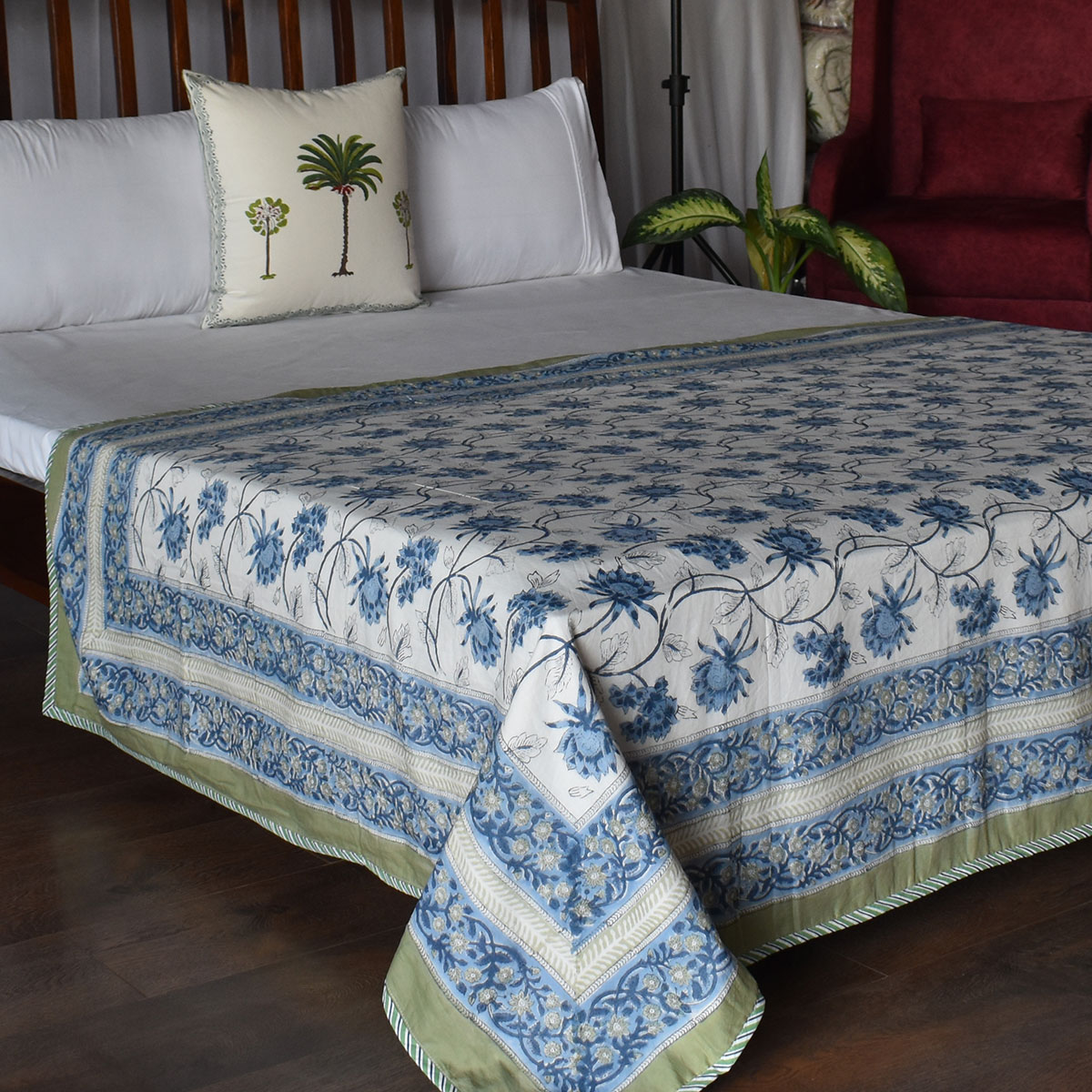 Hand Block Printed Cotton Twin Size Dohar 260514