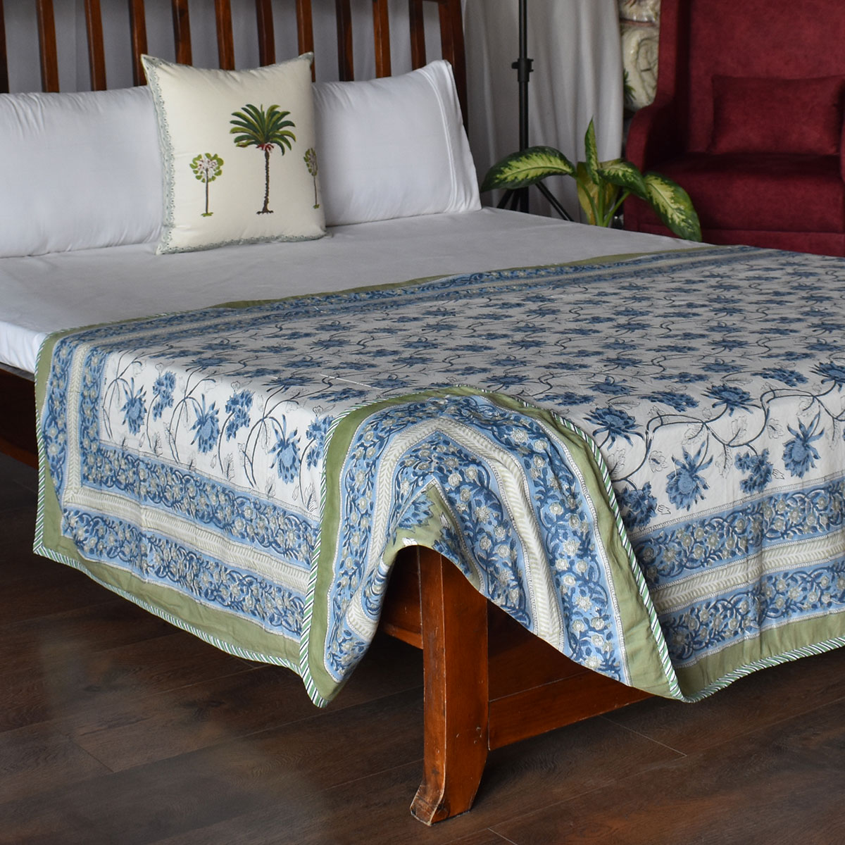 Hand Block Printed Cotton Twin Size Dohar 260514