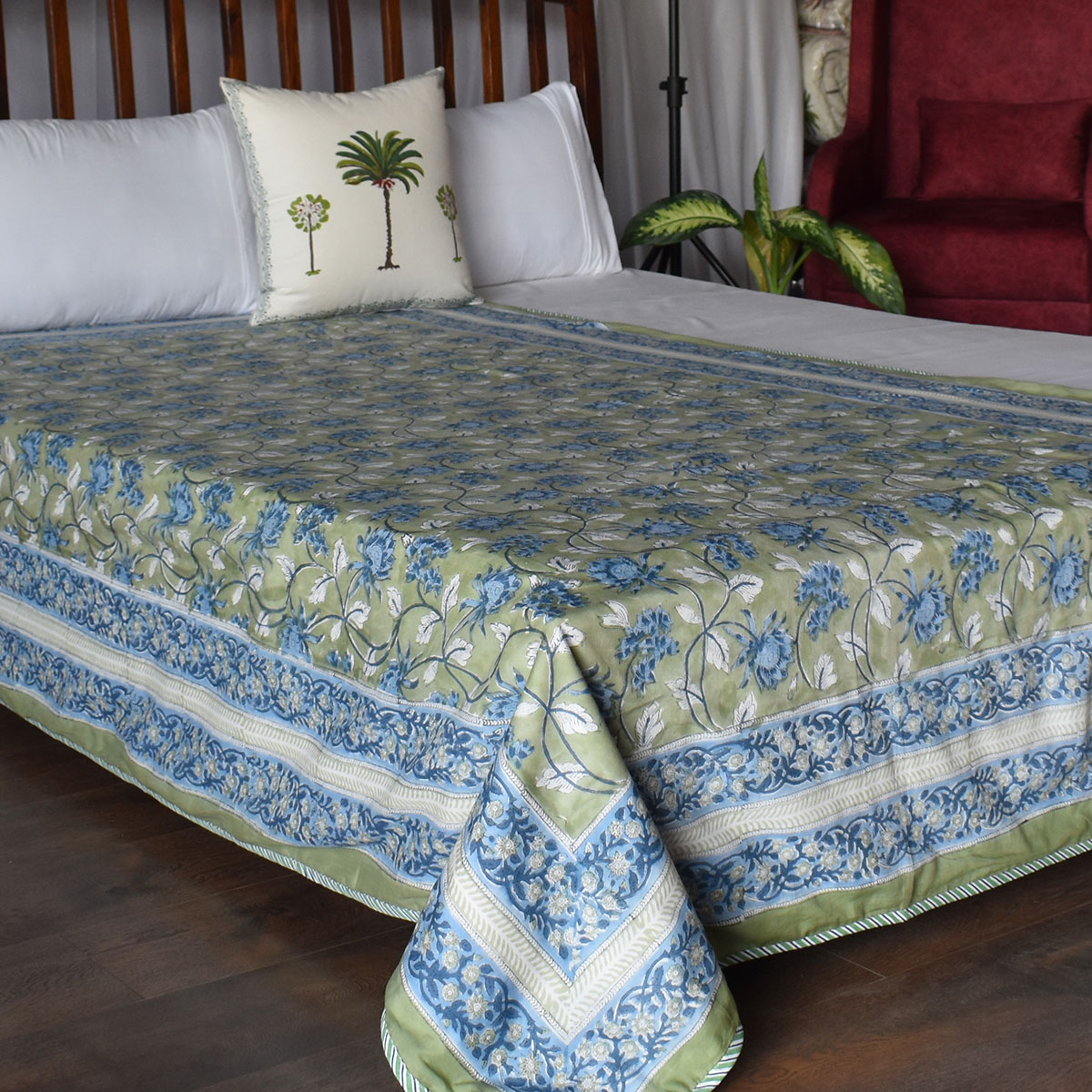 Hand Block Printed Cotton Twin Size Dohar 260514