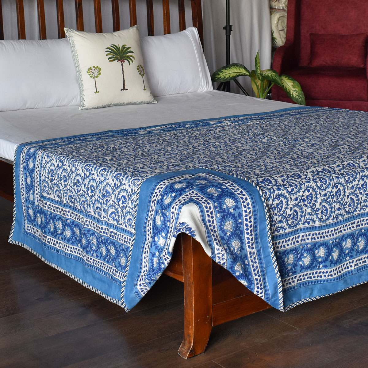 Hand Block Printed Cotton Twin Size Dohar 260515