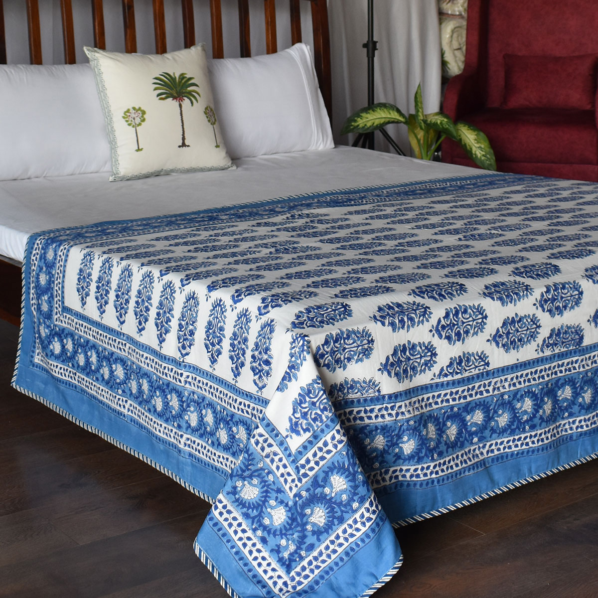 Hand Block Printed Cotton Twin Size Dohar 260515