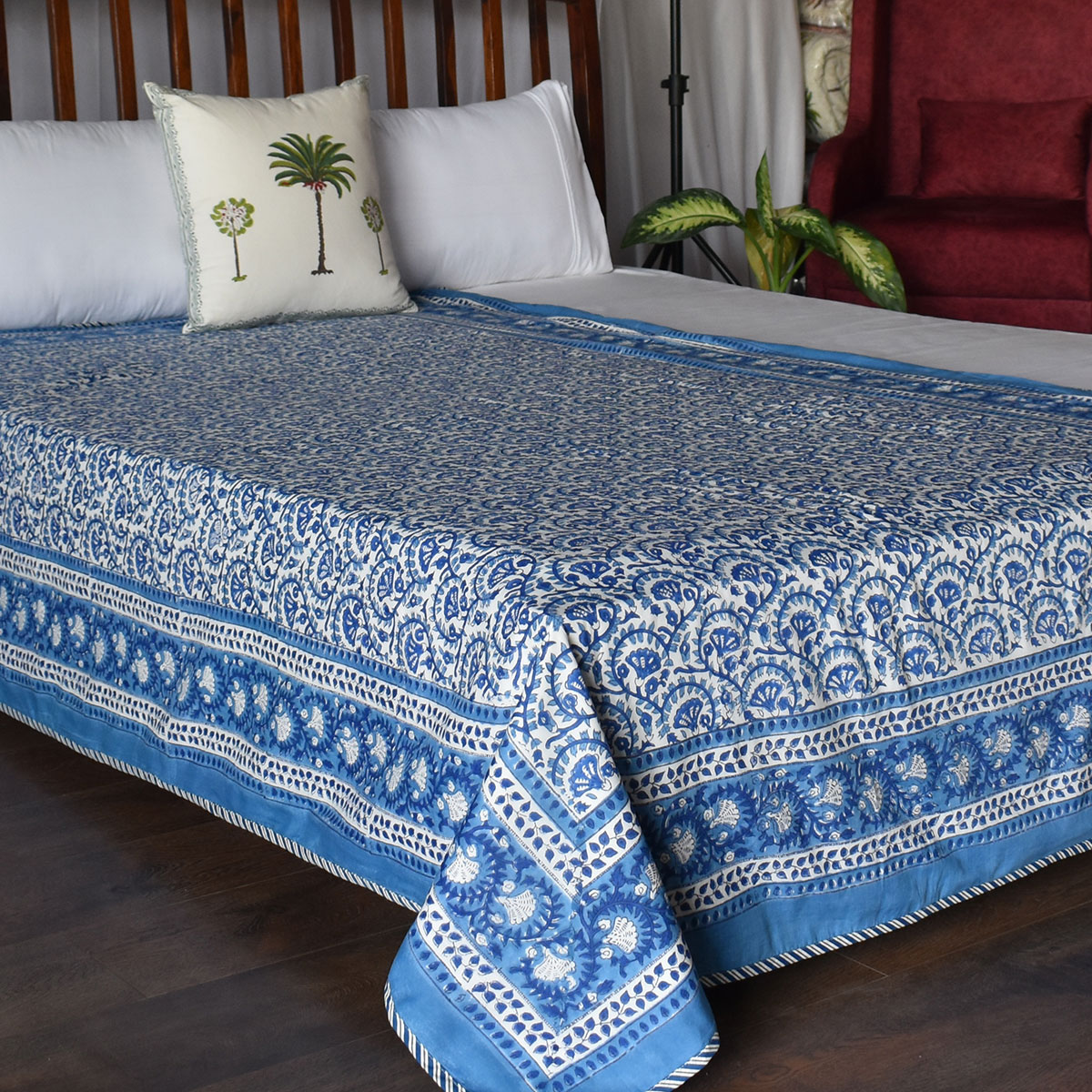Hand Block Printed Cotton Twin Size Dohar 260515