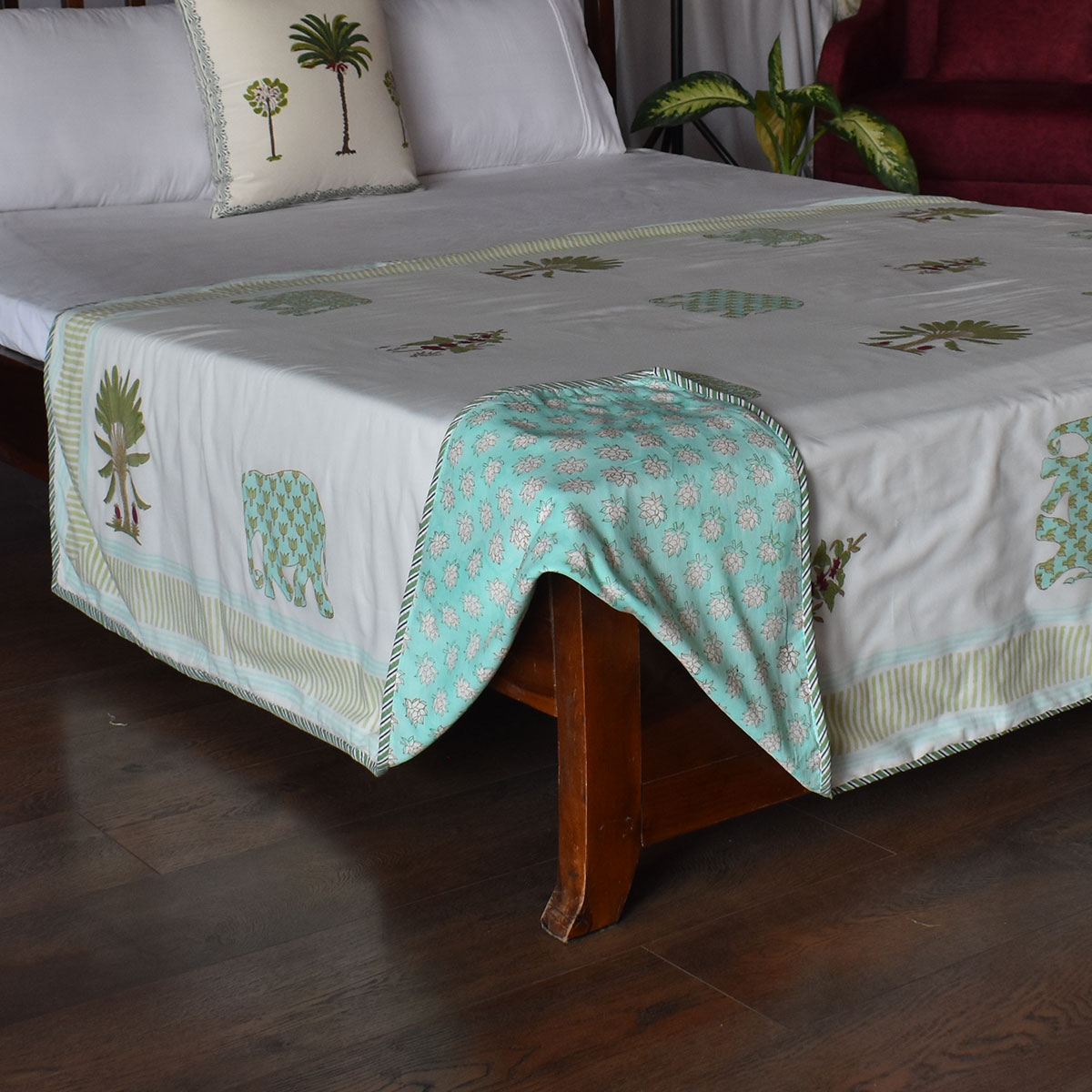 Hand Block Printed Cotton Twin Size Dohar 260516