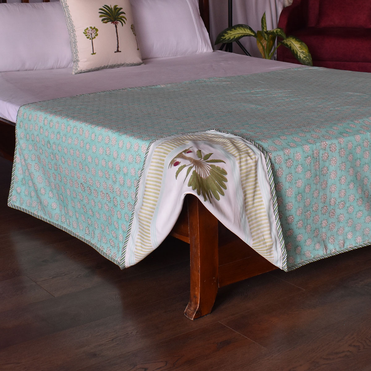 Hand Block Printed Cotton Twin Size Dohar 260516