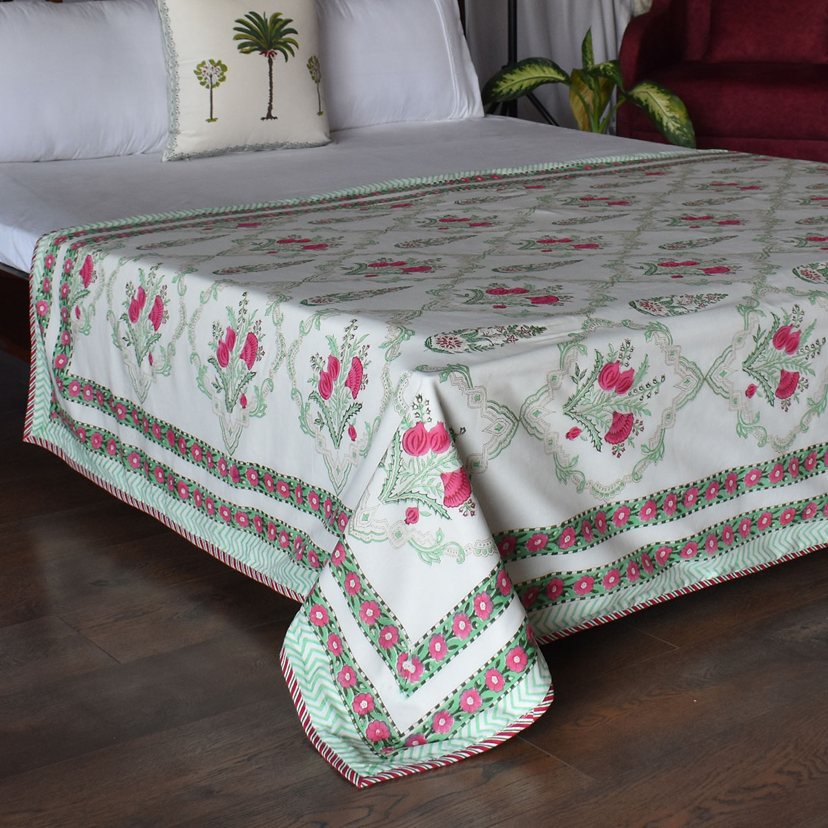Hand Block Printed Cotton Twin Size Dohar 260517