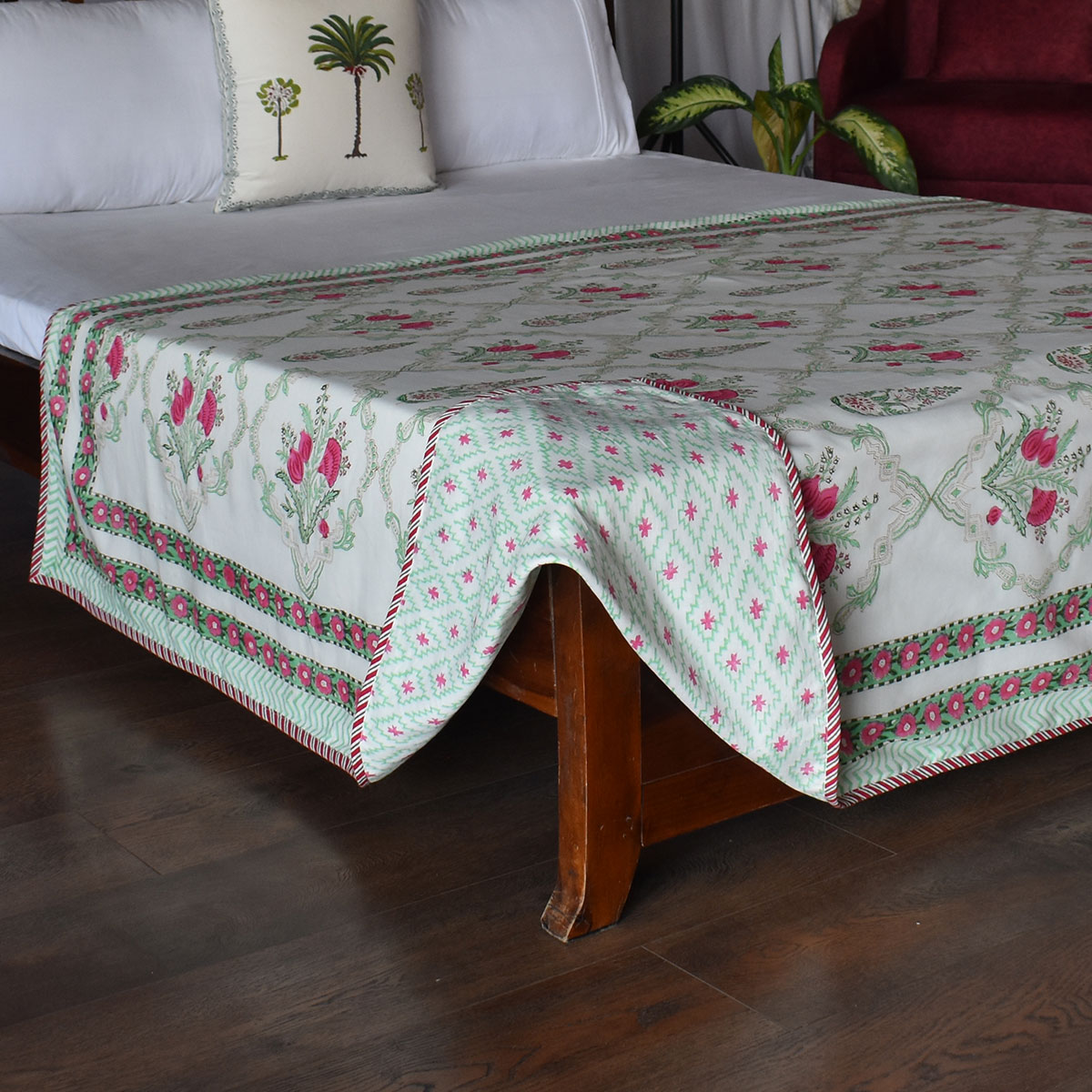 Hand Block Printed Cotton Twin Size Dohar 260517