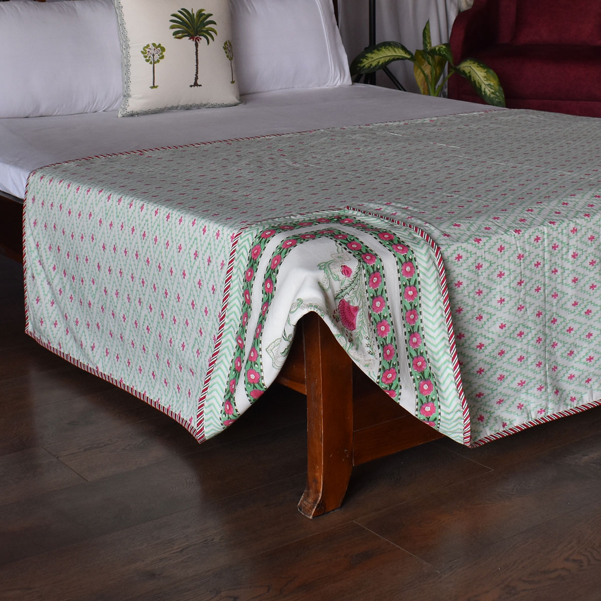 Hand Block Printed Cotton Twin Size Dohar 260517