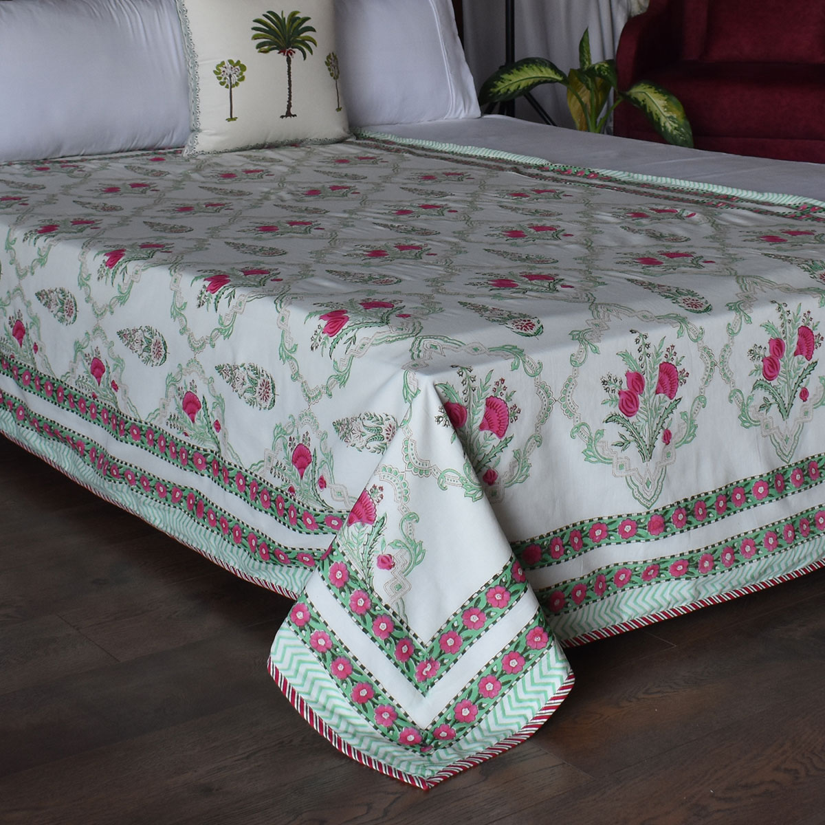 Hand Block Printed Cotton Twin Size Dohar 260517