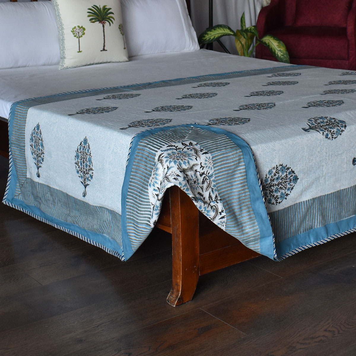 Hand Block Printed Cotton Twin Size Dohar 260518