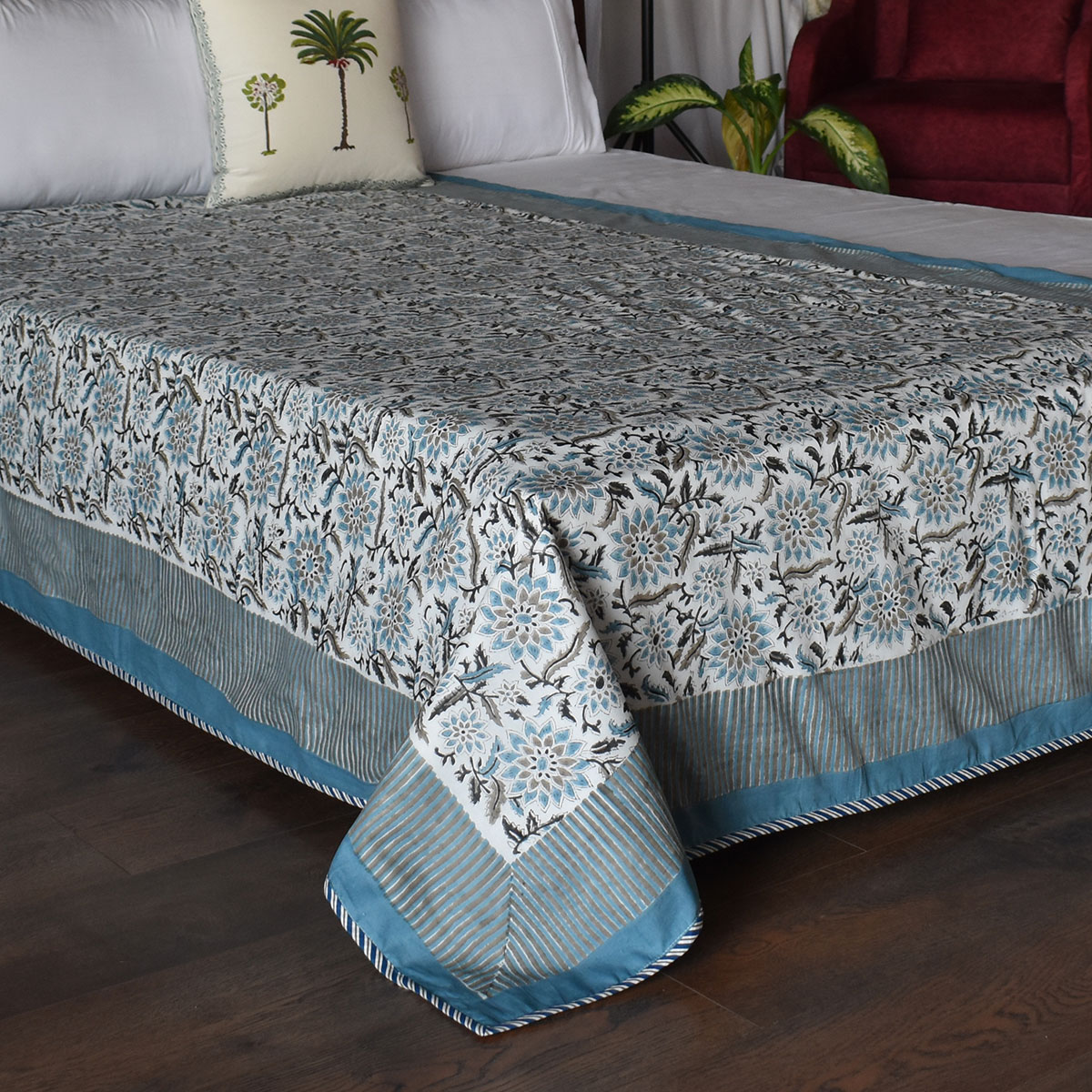 Hand Block Printed Cotton Twin Size Dohar 260518