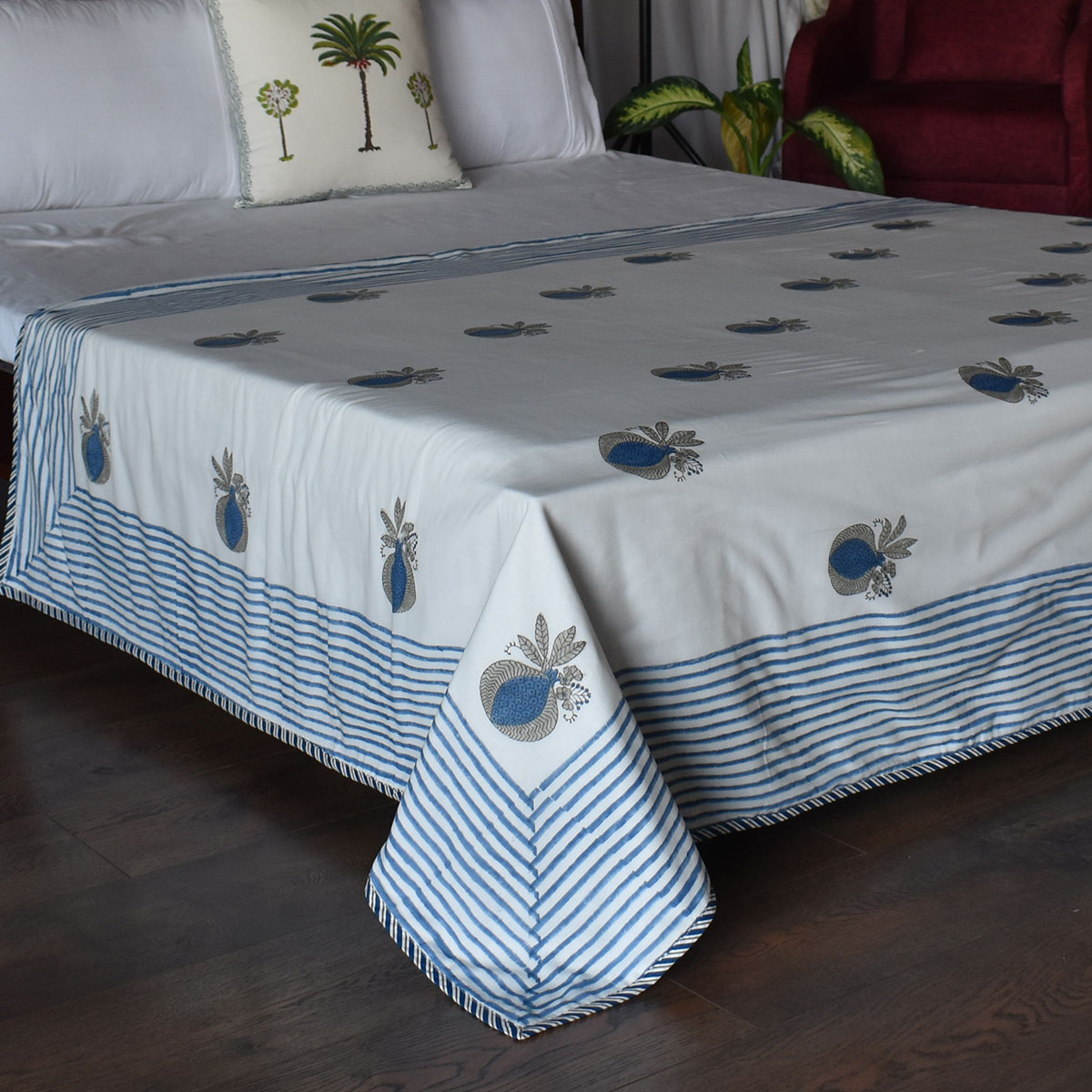 Hand Block Printed Cotton Twin Size Dohar 260519