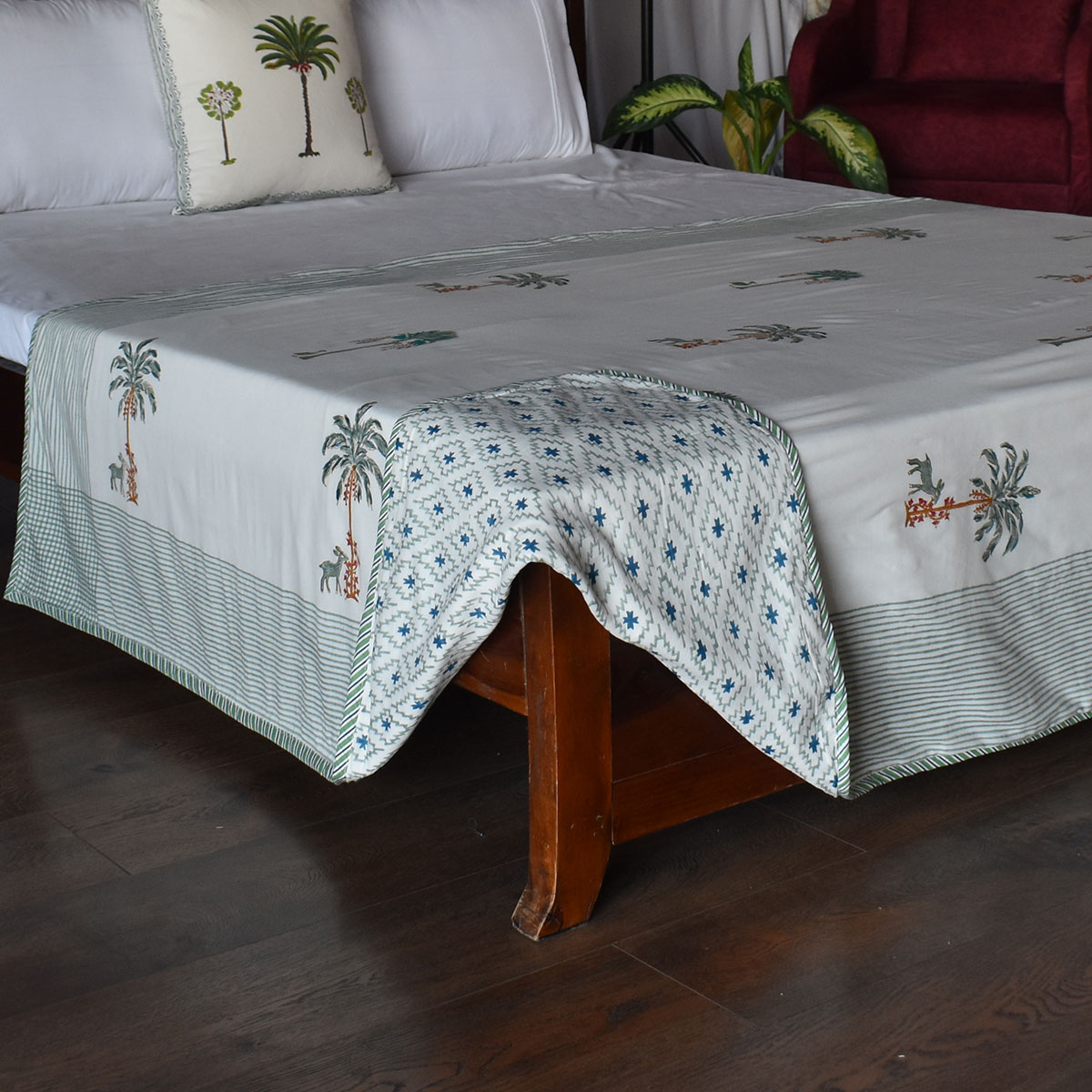 Hand Block Printed Cotton Twin Size Dohar 260520