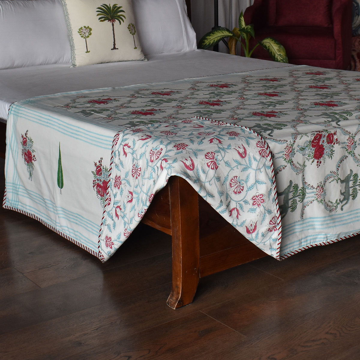 Hand Block Printed Cotton Twin Size Dohar 260528
