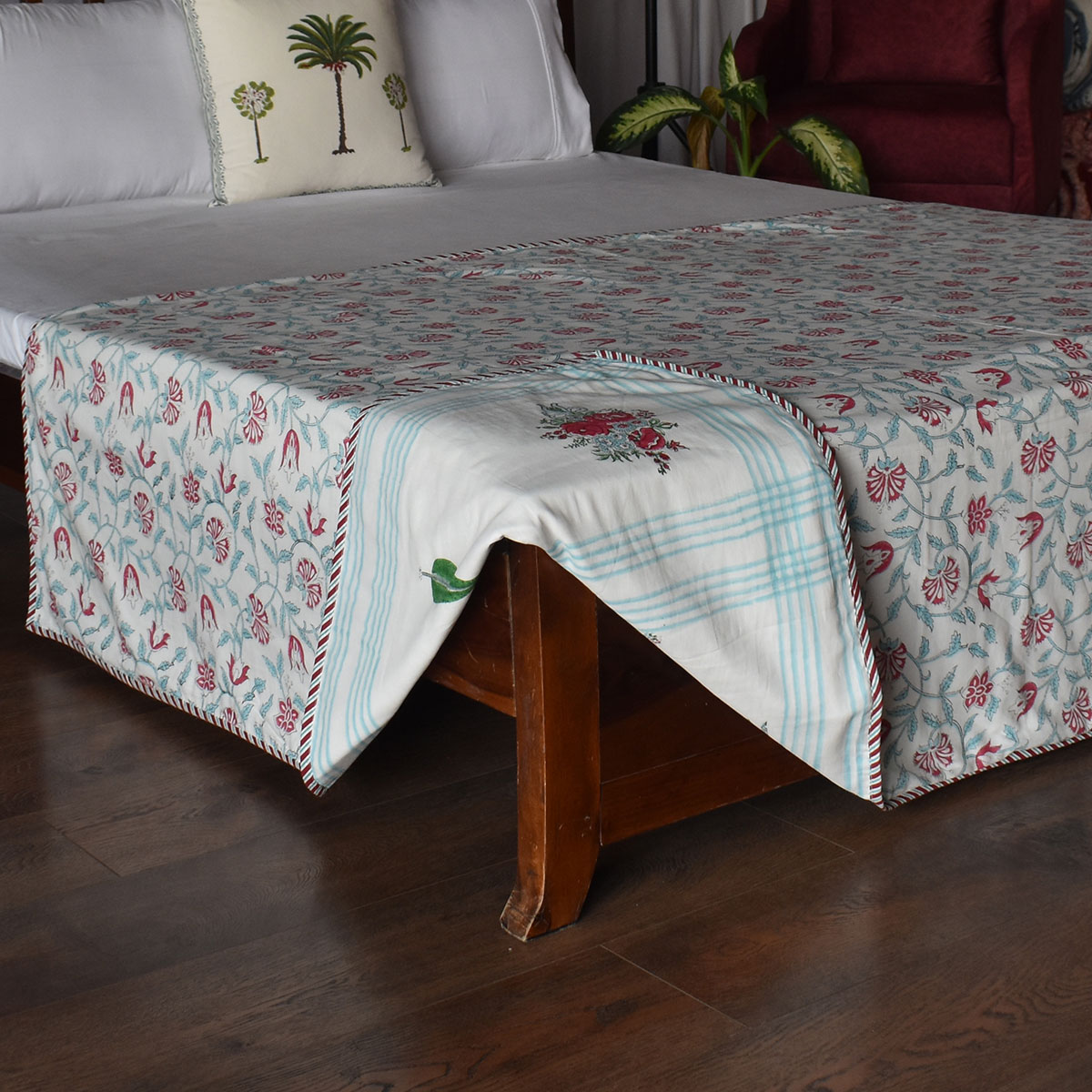 Hand Block Printed Cotton Twin Size Dohar 260528