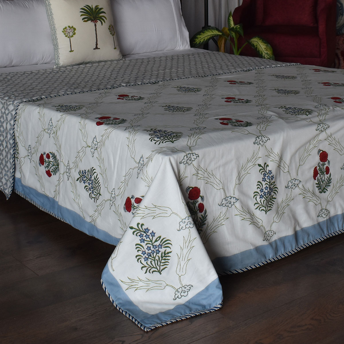 Indian Hand Block Printed Cotton Dohar Queen Size 260603