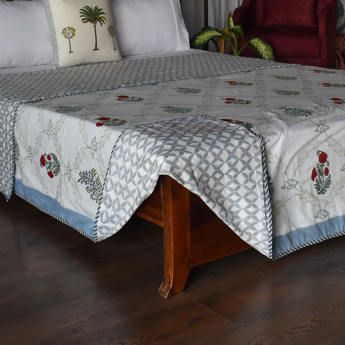 Indian Hand Block Printed Cotton Dohar Queen Size 260603