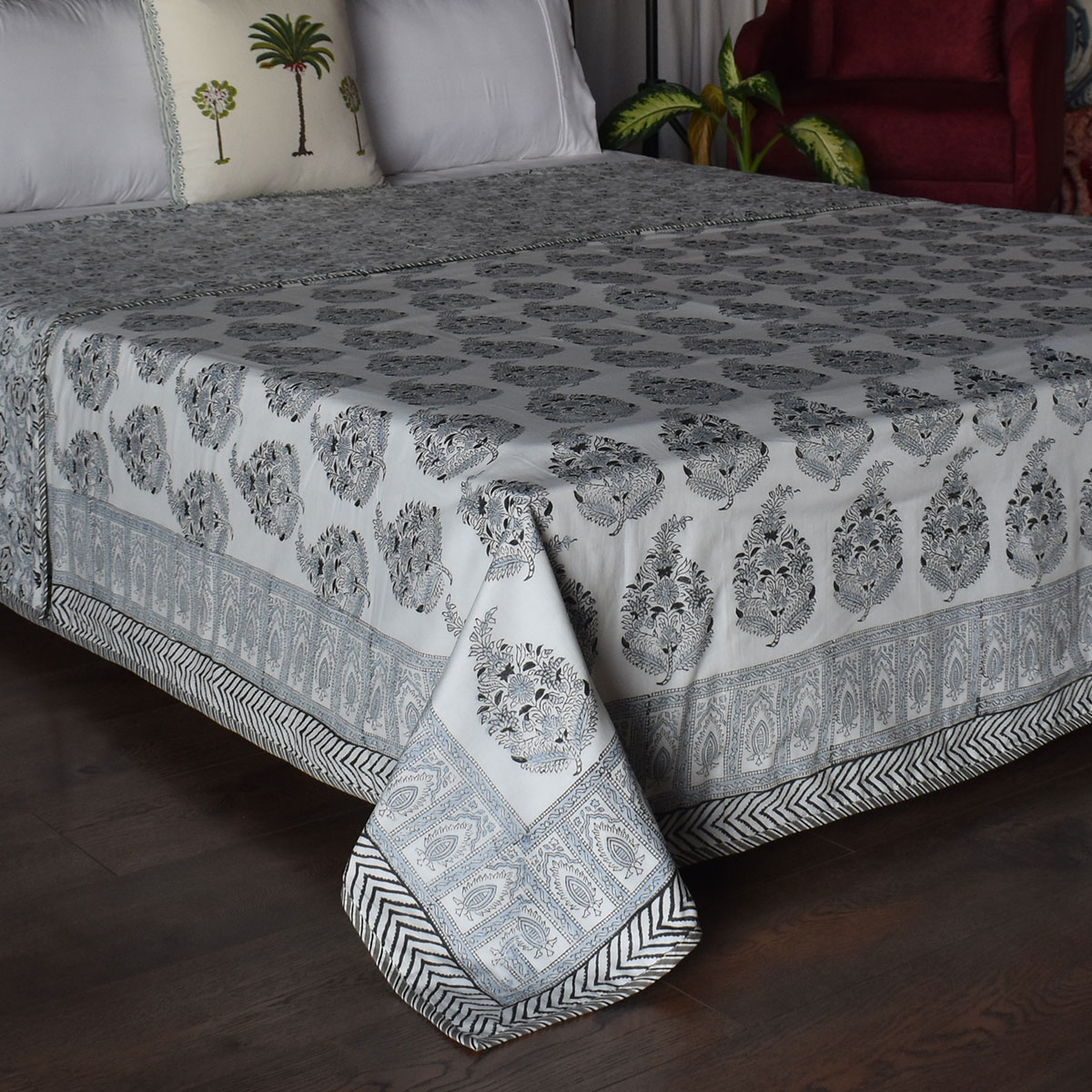 Indian Hand Block Printed Cotton Dohar Queen Size 260604