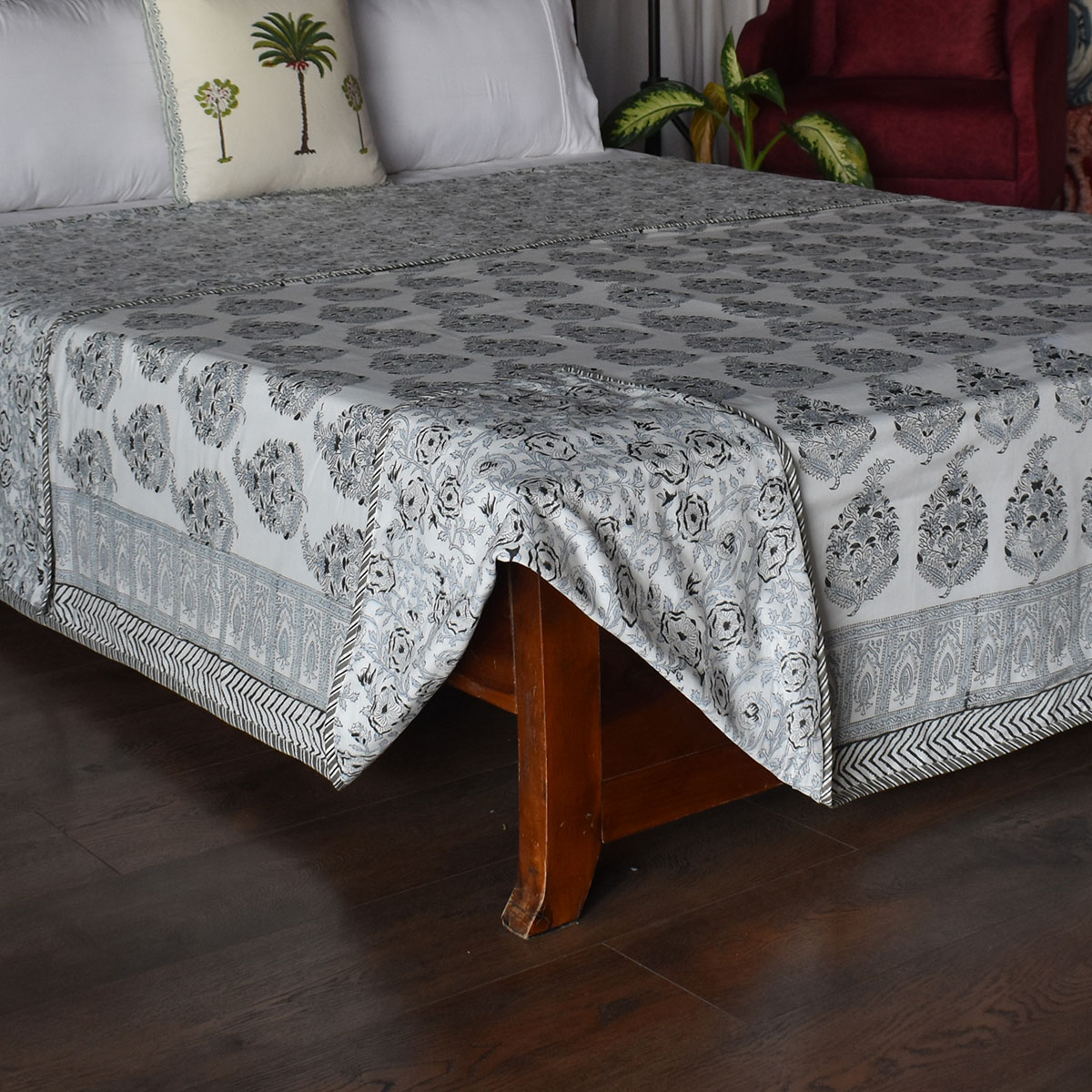 Indian Hand Block Printed Cotton Dohar Queen Size 260604