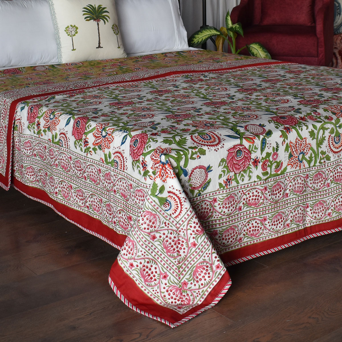 Indian Hand Block Printed Cotton Dohar Queen Size 260605