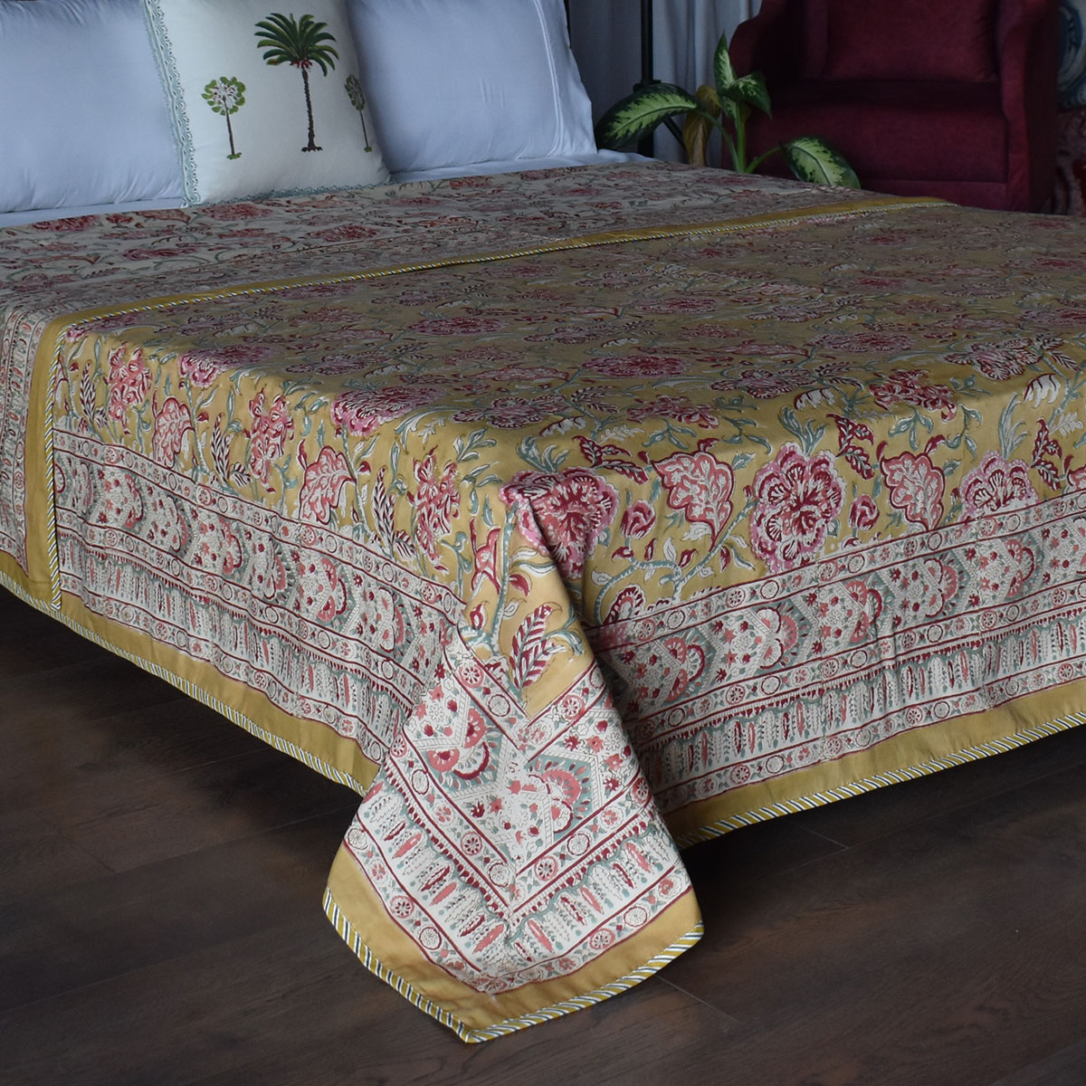 Indian Hand Block Printed Cotton Dohar Queen Size 260606