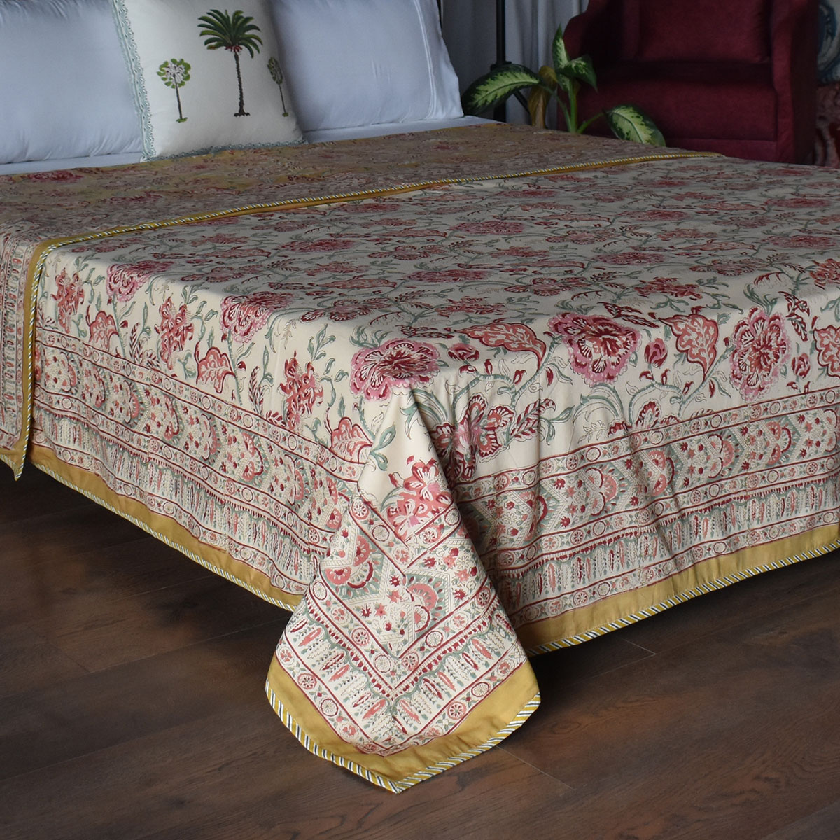 Indian Hand Block Printed Cotton Dohar Queen Size 260606