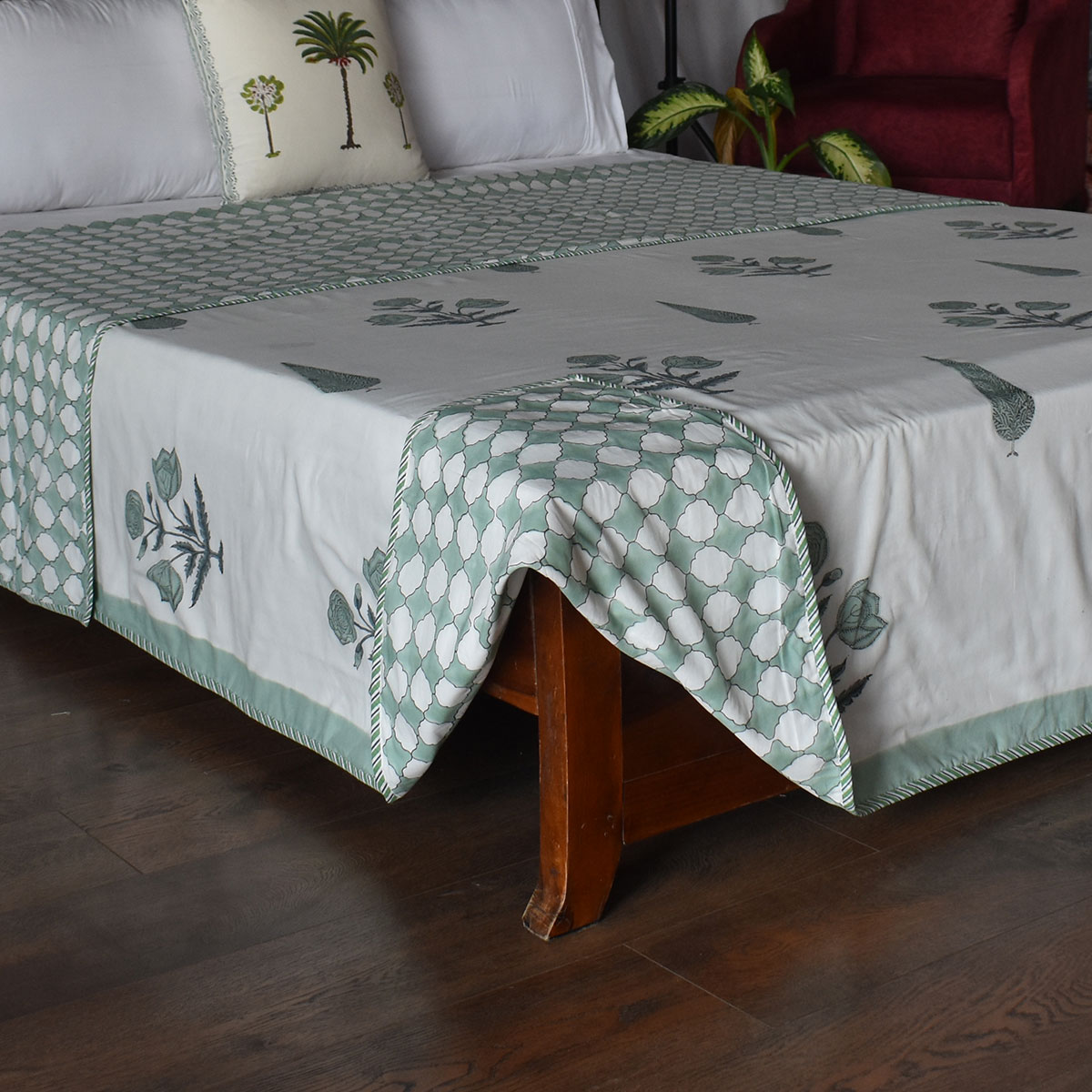 Indian Hand Block Printed Cotton Dohar Queen Size 260611