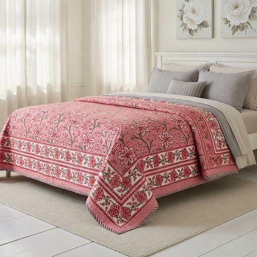 Indian Hand Block Printed Cotton Dohar Queen Size 260612