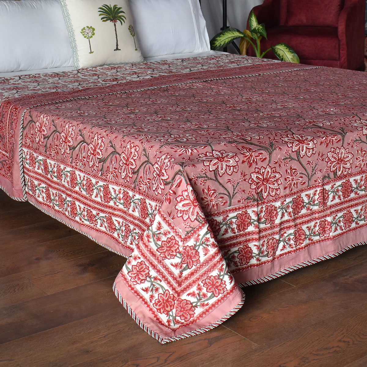Indian Hand Block Printed Cotton Dohar Queen Size 260612